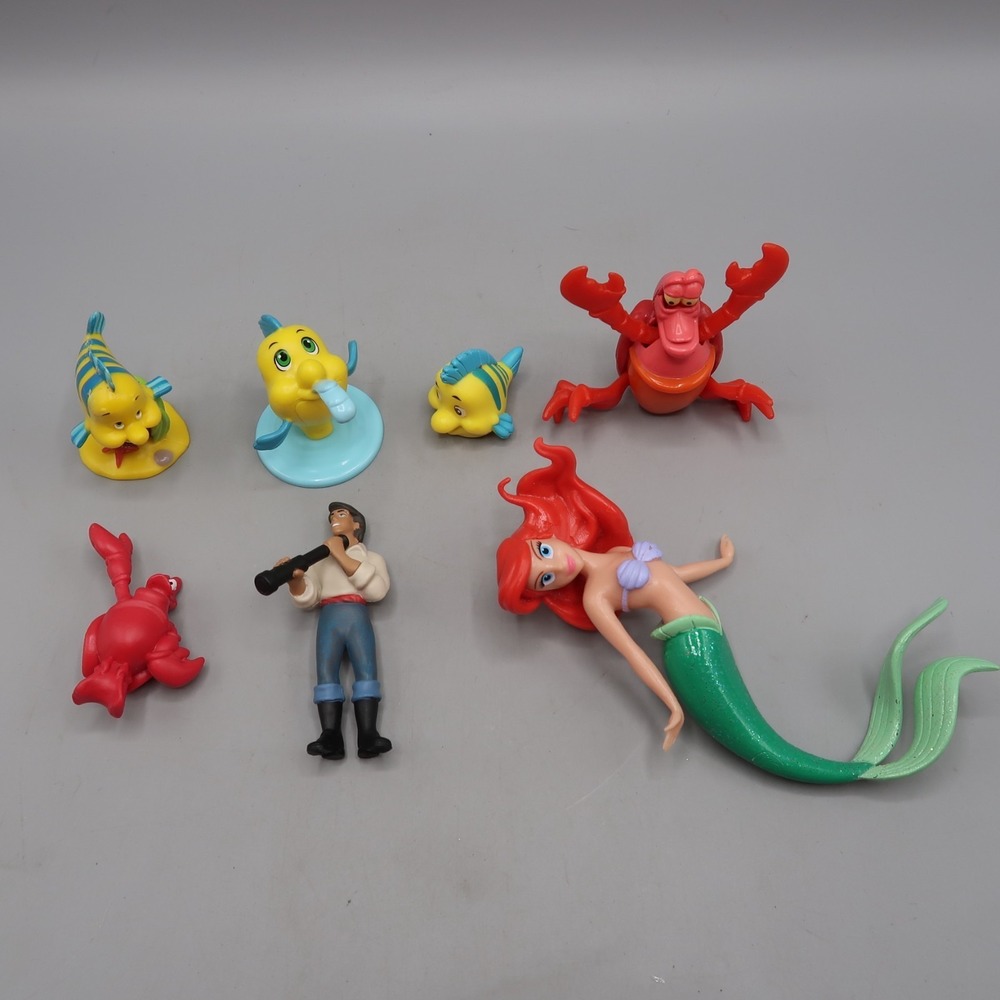 Disney The Little Mermaid Figures Ariel Eric‎ Flounder  Sebastian Toy Lot